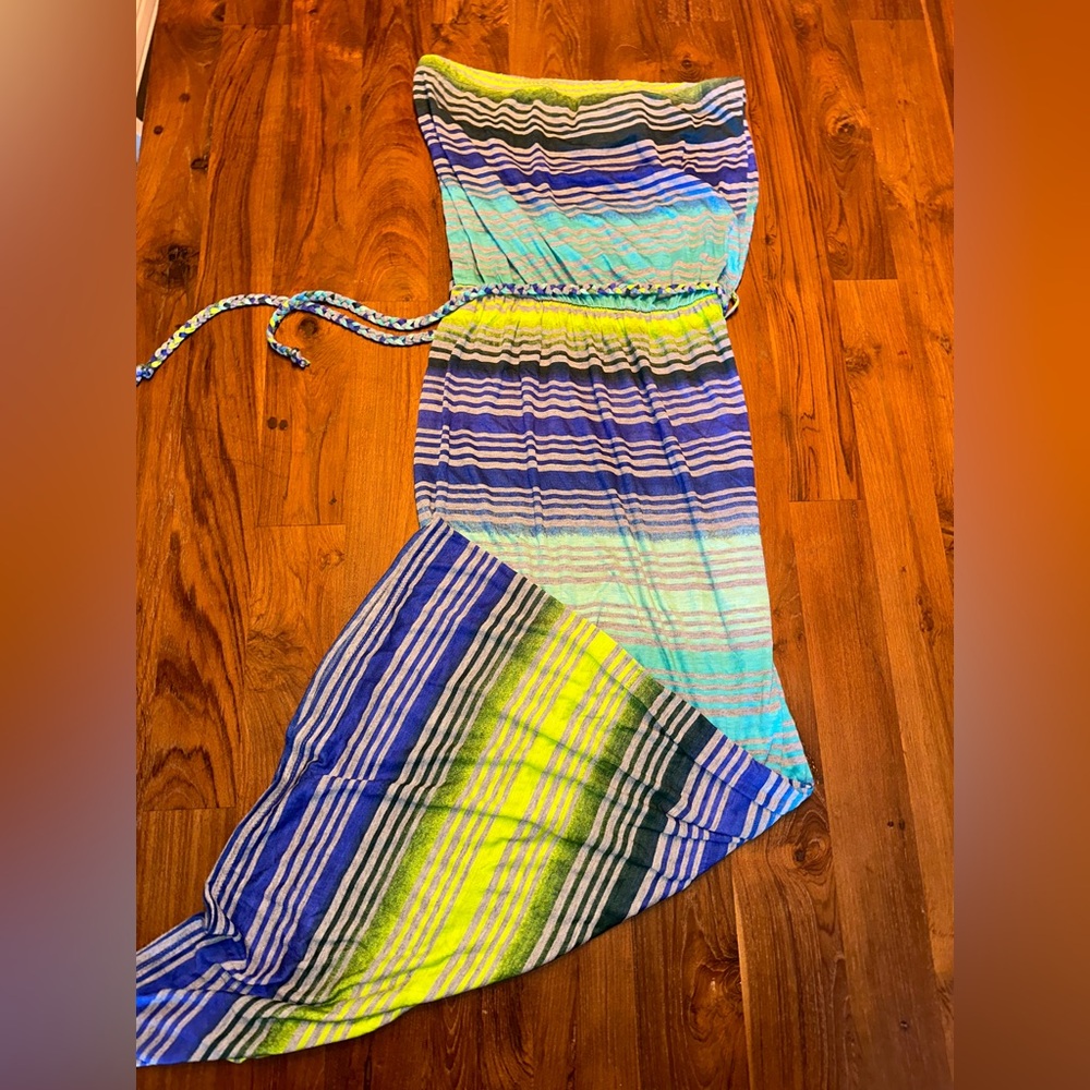 Lily Bleu Women’s Strapless Multicolored Maxi Dress Size Medium